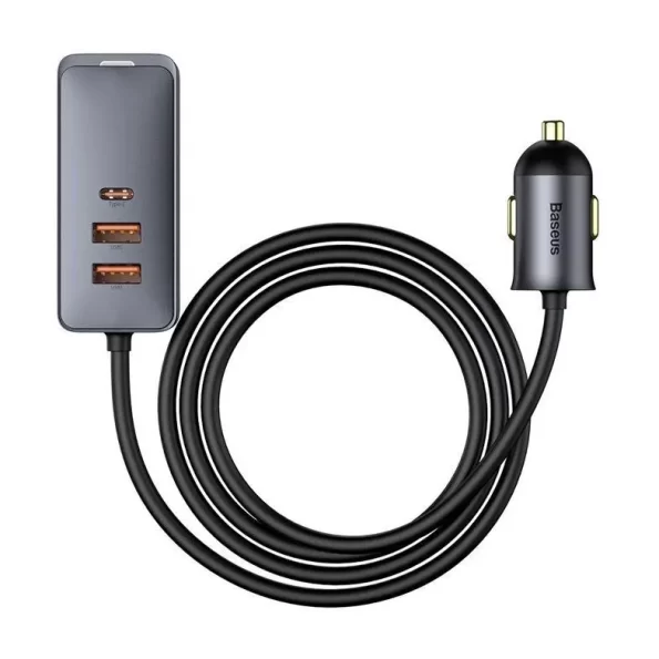 alt=''Baseus Share Together PPS 120W 3U+1C Car Charger With 1.5M Extension Cord''