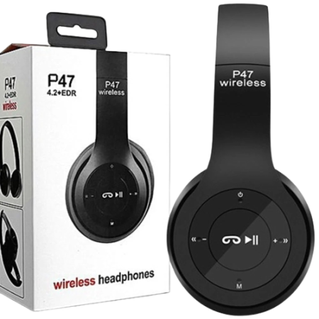 alt=''Wireless Bluetooth Headphone with SD Card Slot Model P47''