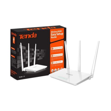 alt=''Tenda F3 300 Mbps Ethernet Single-Band Wi-Fi Router''