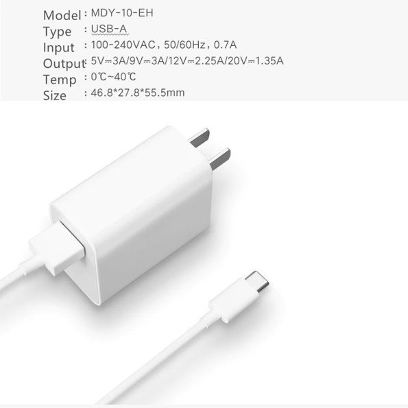 xiaomi wall charger 27w qc 4 0 usb adapter with type c cable 6